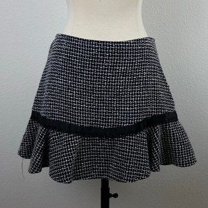 Faith Passion Black Tweed Mini Skirt Sz 7 Flounce